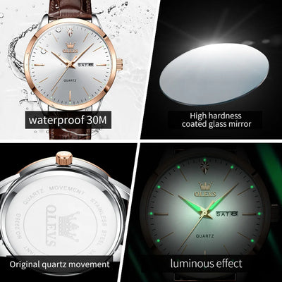 Calendar Week Display Timepiece With Luminous Dial