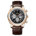 Mens Chronograph Moon Phase Watch Date Window - Rose Gold Black