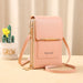 Crossbody Bag PU Leather Wallet Organizer for Everyday Use - Light Pink