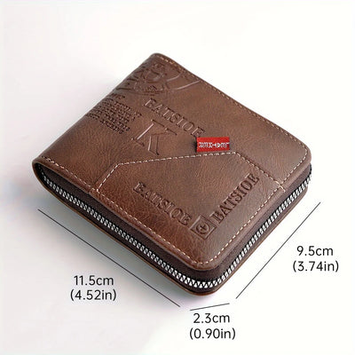 Wallet In Classic Zippered Compact Card Holder Travel - WO2MEN