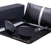 Cat Eye Polarized Sunglasses with Mirrored Lenses - Matte Black