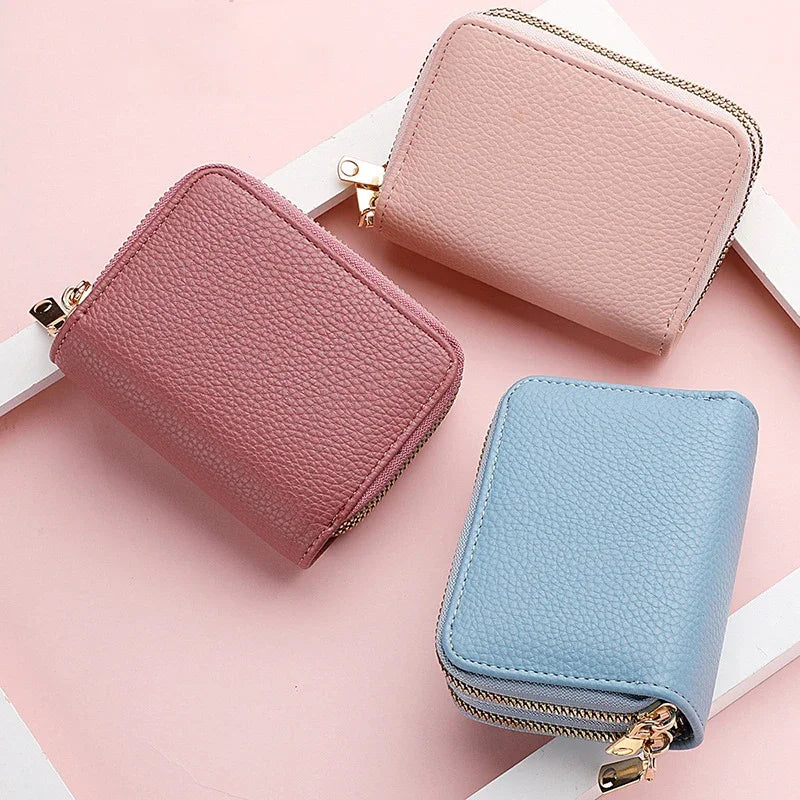 Compact Zipper Wallet with Multiple Card Slots
