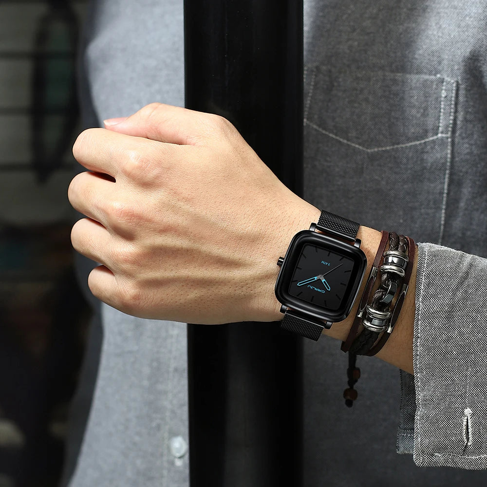 Square Mesh Dial Watch for Refined Everyday Timekeeping