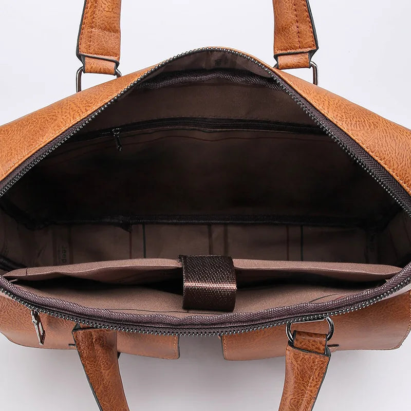 Business Briefcase Bag with Front Pockets for Laptop