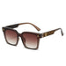 Luxurious Square Framed Sunglasses With Monogram Accent - Dark Brown
