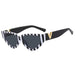 Cat Eye Sunglasses With V Accent Frame Everyday Style - Black Stripe