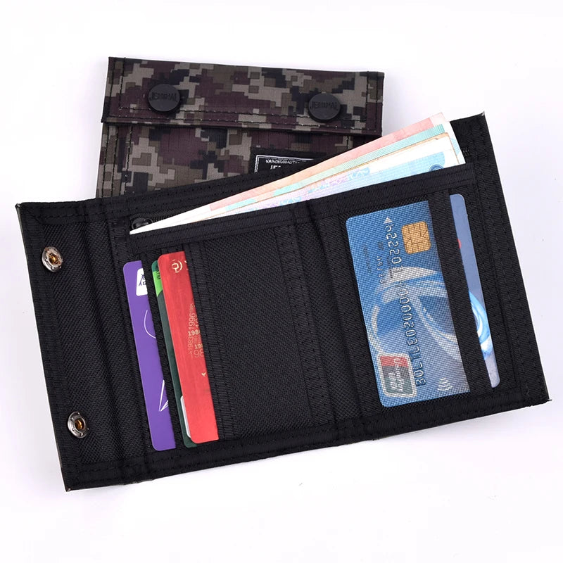 Tactical Camouflage Wallet with Card Slots Closure