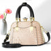 Crocodile Pattern Shoulder Bag with Gold Hardware - Photo Colour V5