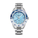 GMT Automatic Diver Watch Crystal Bezel Stainless Steel - Teal Blue