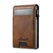 Wallet Card Holder Magnetic Automatic Eject System - Brown