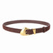 Belt Vintage Style with Gold Buckle - Coffee