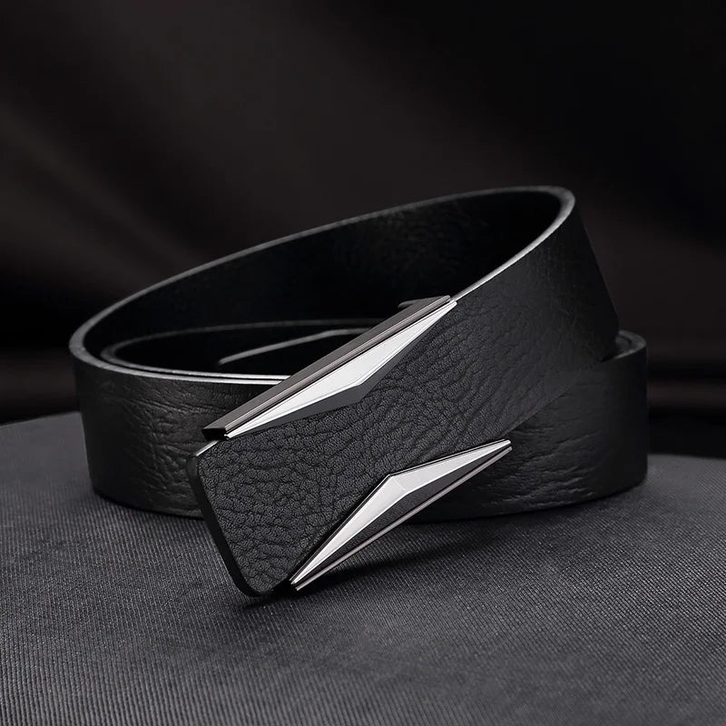 Belt with Geometric Buckle for Smart Formal Wear