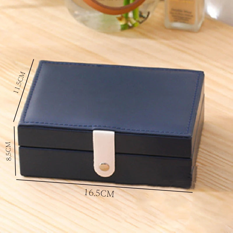 Double Layer Jewelry Box With Flap Lid Travel Organizer