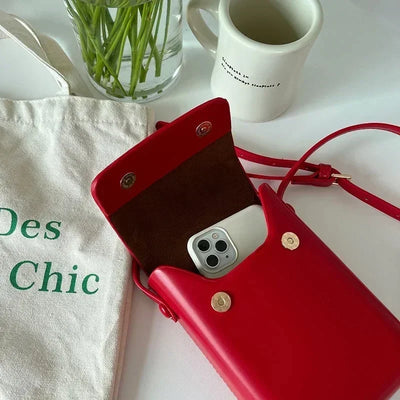 Compact PU Leather Flap Crossbody Bag Everyday Use