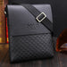 Crossbody Bag with Checkerboard Pattern Embossed - Black