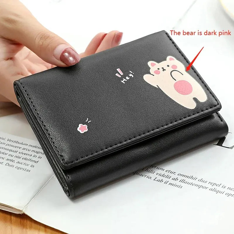 Wallet with Cartoon Animals Hasp Closure for Daily Use - WO2MEN
