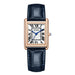 Rectangular Quartz Watch with Leather Strap Timeless - Rose Blue