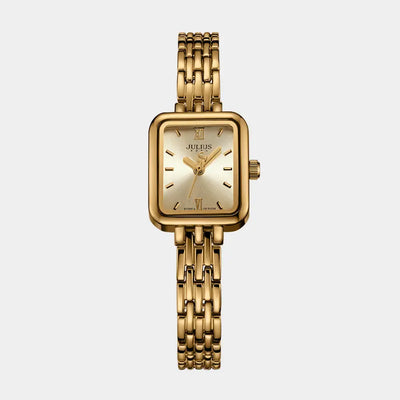 Womens Watch Dual Layer Dial Square Case Elegant