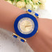 Watch Glitter Dial Bangle for Everyday Wearable - Blue