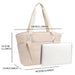 Quilted Puffy Tote for Everyday Travel and Shopping - Off White