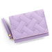 Mini Zip Wallet with Woven Pattern Card Holder - Light Purple
