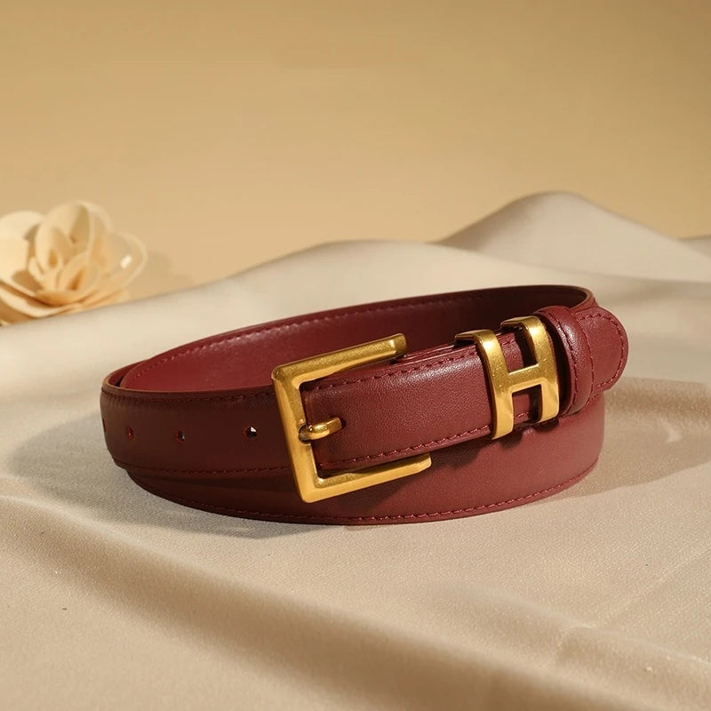 Belt with Square Buckle Adjustable for Trousers
