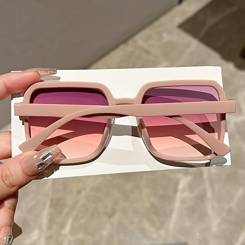 Oversized Square Sunglasses with Gradient Lenses