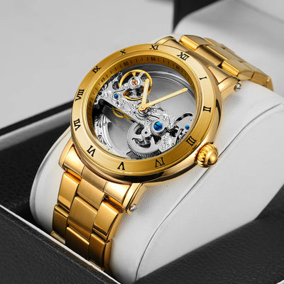 Openwork Timepiece With Automatic Skeleton Movement
