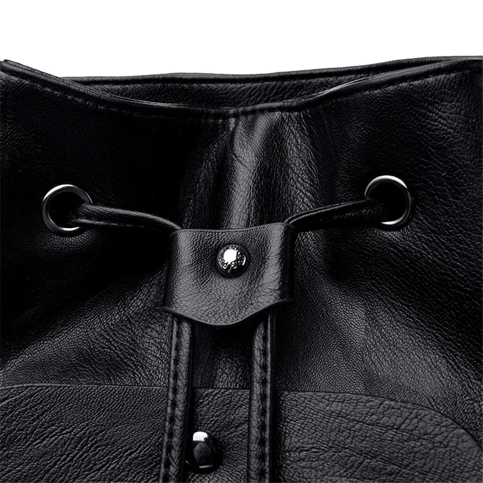 Backpack with Front Buckle Strap And Multiple Pockets