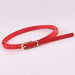 Premium Slim Belt with Pin Buckle for Dress Coat - Red