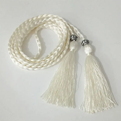 Elegant Braided Rope Tassel Belt for Women Waist