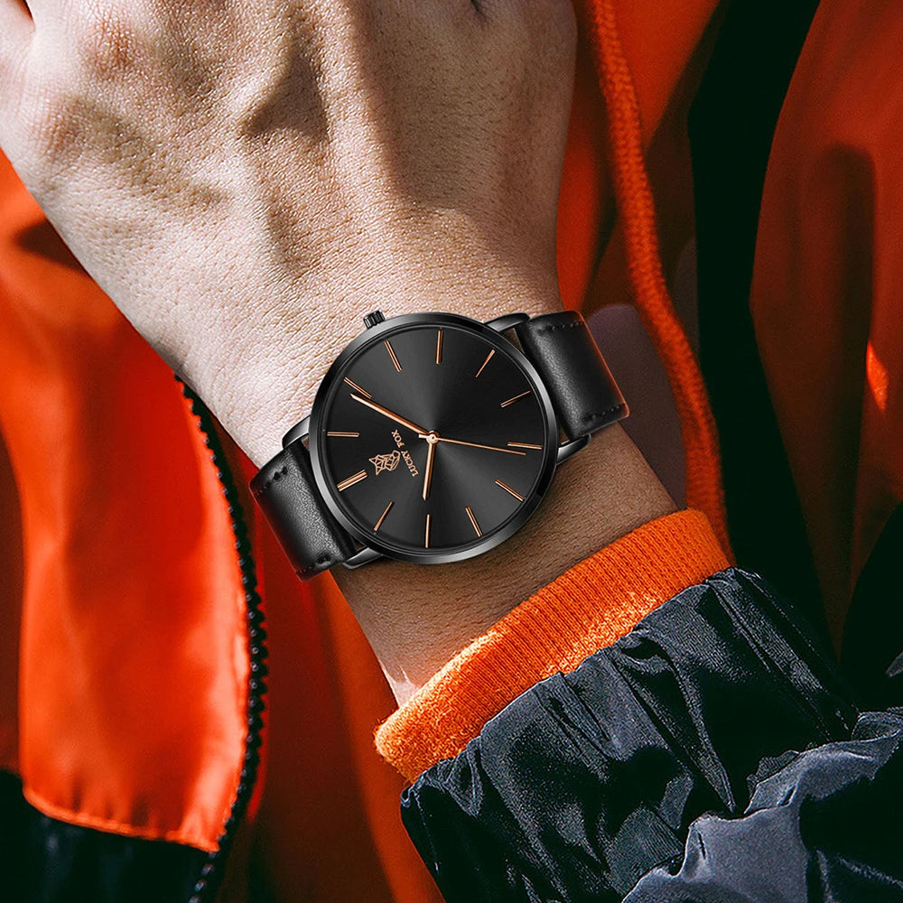 Watch Featuring Leather Strap and Quartz Movement