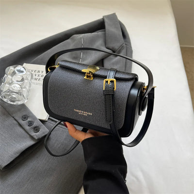 Boxy Mini Crossbody Bag With Hasp Closure in Pure Style