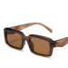 Rectangular Sunglasses Gradient Lenses UV400 Protection - Brown Brown