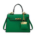 Lockable Satchel With Charm Pouch And Chain Accent Pro - Green
