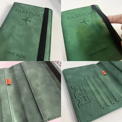Passport Card Organizer With RFID Shielding Wallet Plus