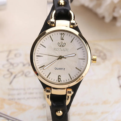 Women's Minimalist Quartz Timepiece Round Dial