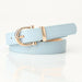 Classic Belt With Round Buckle For Dress And Jeans - Blue