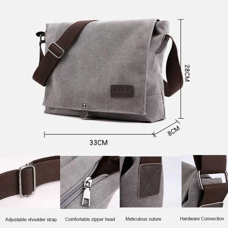 Crossbody Bag Canvas Satchel with Adjustable Strap