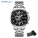 Global Quartz Chronograph Watch With World Time Dial - Silver Black