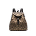 Backpack Geometric Grid Bag for Everyday Essentials - Coffee