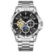 Tourbillon Automatic Watch for Men Wristwatch Timepiece - Silver Black