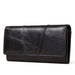Long Wallet with Zipper And Multiple Card Slots - Black L
