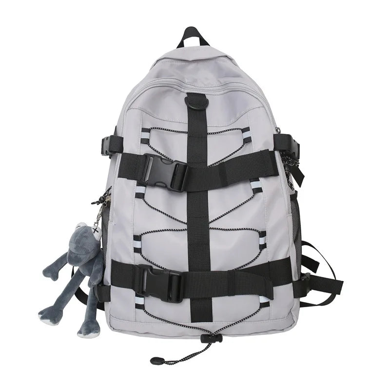 Skateboard Backpack with Reflective Stripe Bungee
