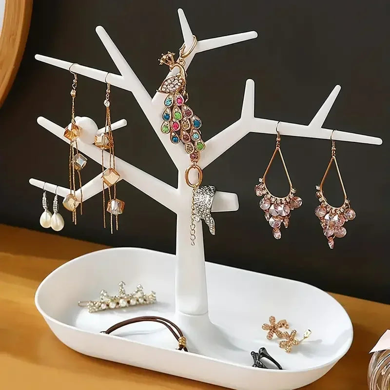 Jewelry Display Tree with Tray Storage Organizer