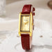 Rectangular Case Watch with Quartz Movement Classic - Red