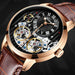 Luxury Skeleton Tourbillon Automatic Wristwatch for Men - RO/GO/BL