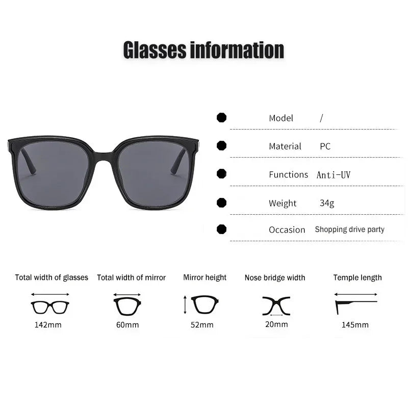 Sunglasses Square Polarized Frame Design Timeless