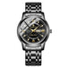 Watch Two Tone Bracelet Timepiece With Crystal Accents - Black Black