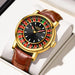 Roulette Dial Luxury Wristwatch with Luminous Hands - Gold